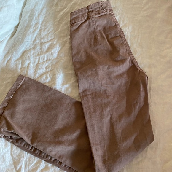 Free people Women's Tan Button-Front Pants size 0 - Picture 7 of 8